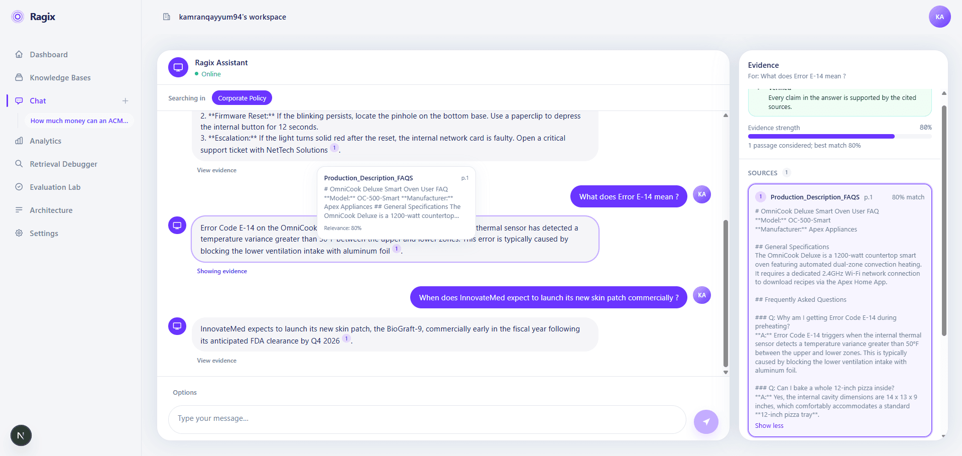 Ragix — Production RAG Platform — screenshot